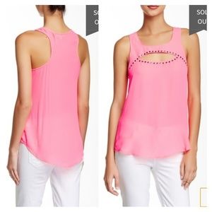 Socialite💓hot neon pink sexy cut-out tank💓sz XL